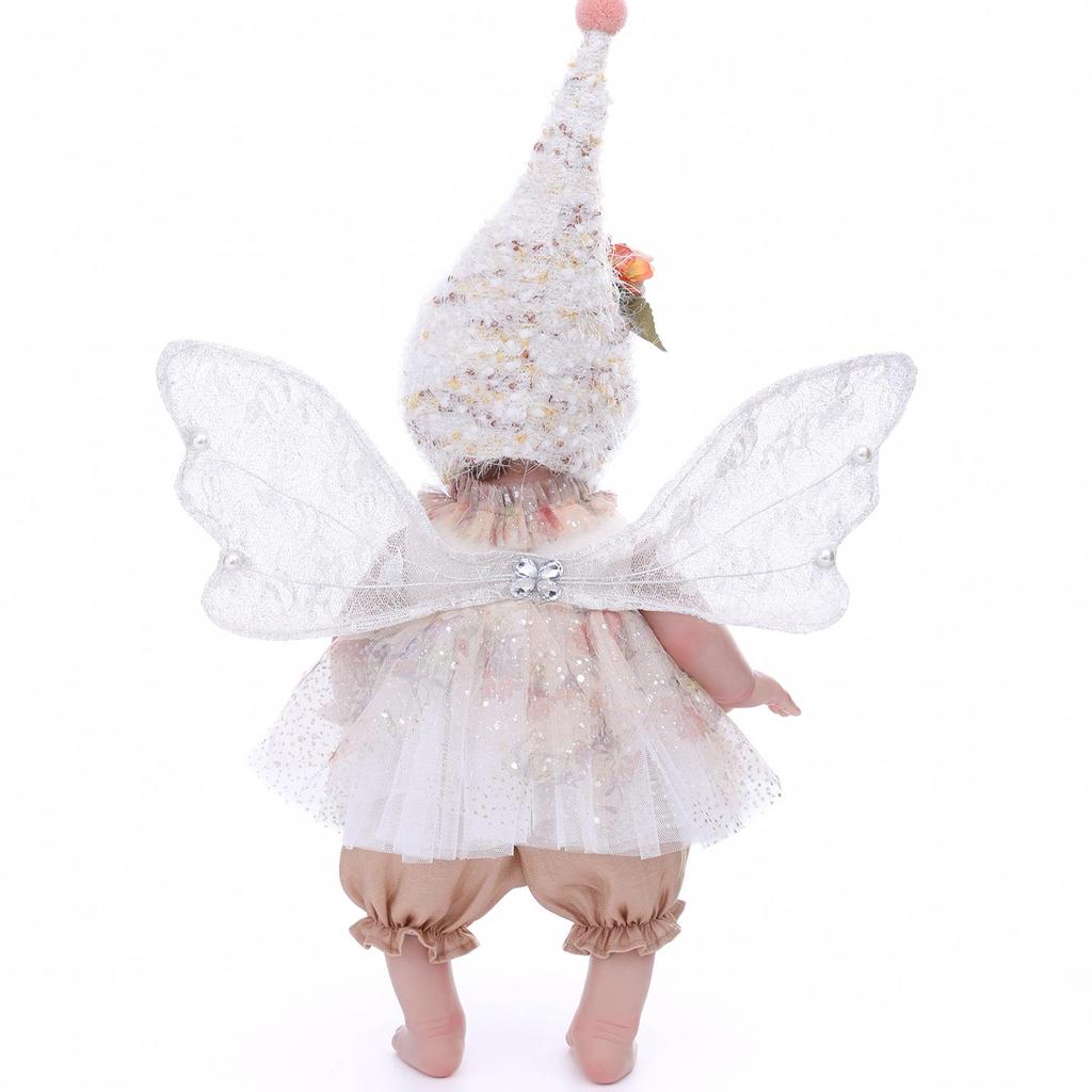 Full Silicone Vinyl Baby Dolls Reborn 18 Inch Cosplay Fairy Angel Cute Babies Doll with Rooted Hair and Wing Fashion Christmas Gifts Toy Decoration