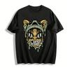Weird Grunge Style Cat Monster Print Casual Top Pure Cotton T-shirt