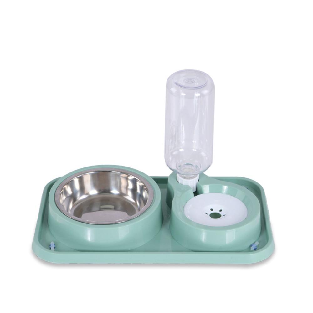 

Миска из нержавеющей стали для кошачьего корма и воды, съемная 2в1, диспенсер для корма для домашних животных, аксессуары для собак зелёный