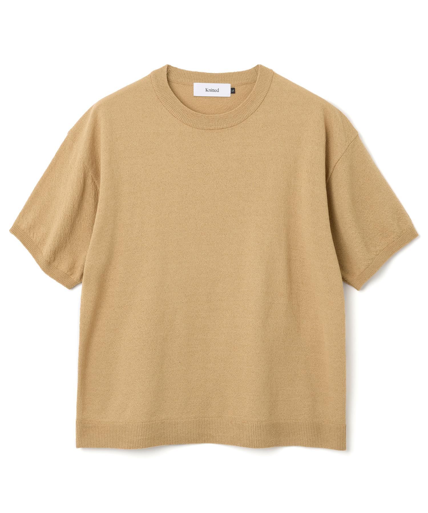 Nitied Cool Summer Essential Round Short Sleeve Knit Tee Camel L