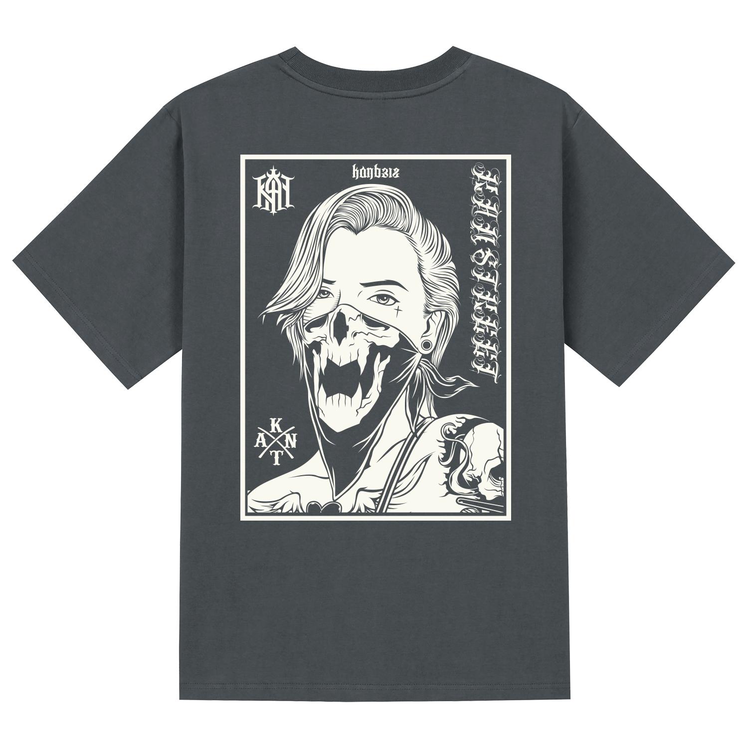 Khan 6312 Ktg0117 Skullgirls Short Sleeve T-Shirt - Gray Gray/L