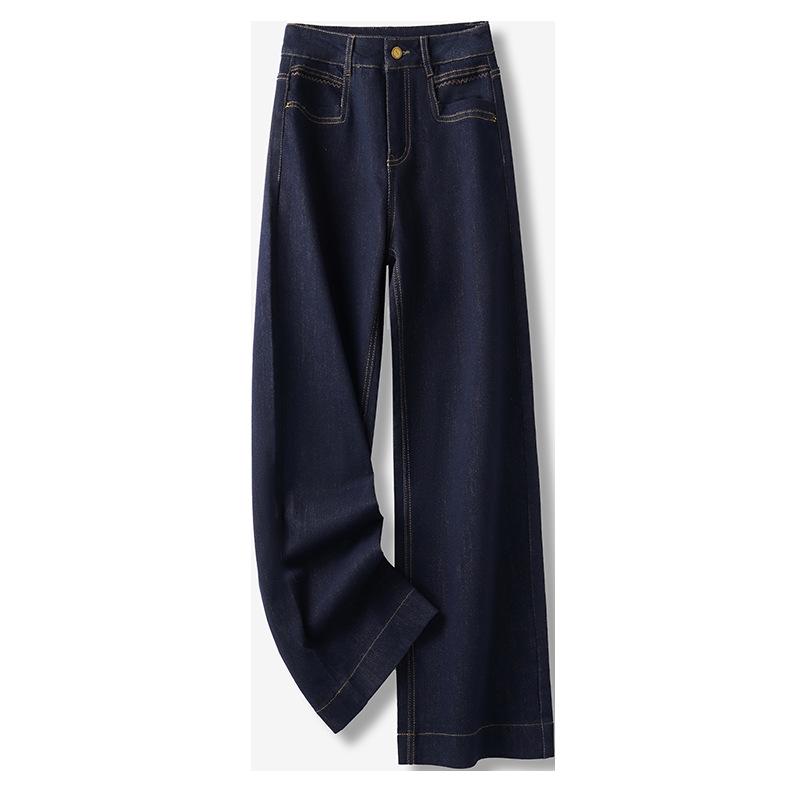 Women's High-Waisted Slimming Narrow/Wide-Leg Jeans, 2025 Spring/Autumn Collection: Loose Drape Straight-Leg Pants