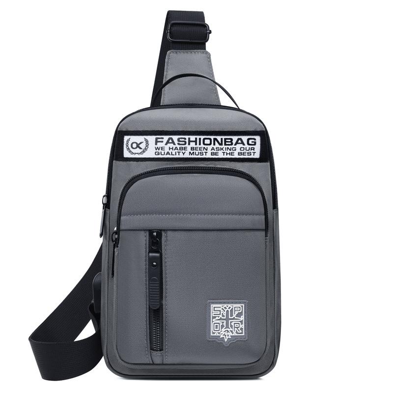 Breast bag men's high-end new single shoulder satchel casual fashion Oxford cloth chest bag outdoor sports lightweight backpack