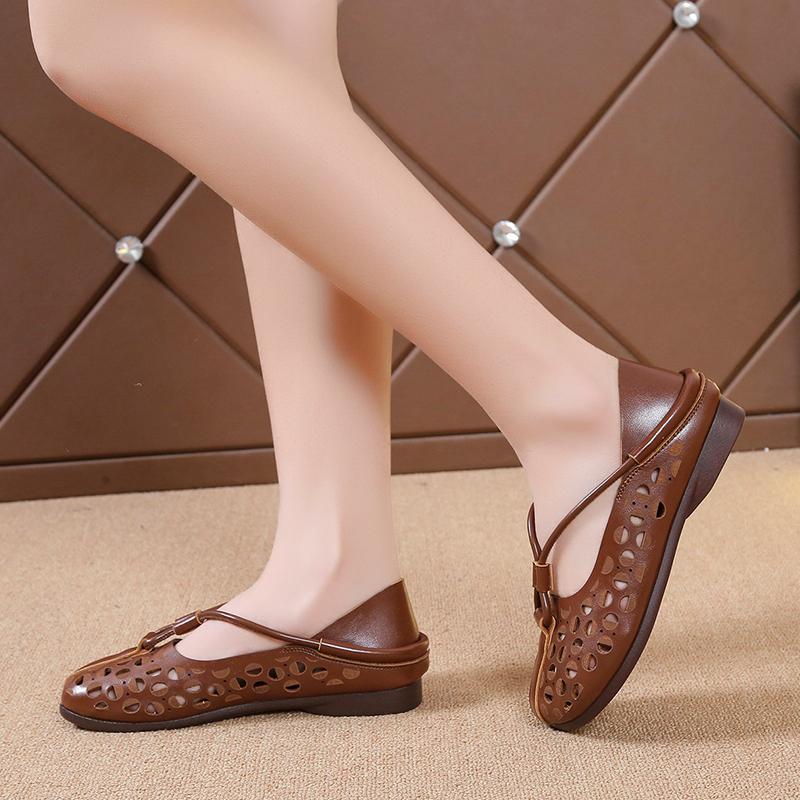 Fashion Designer Elegant Women's Flat Hollow Ballet Shoes 2024 Summer Flat Retro Women's Slip-On Loafers Cut Moccasin Shoes Zapatos