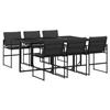 VidaXL Ensemble à manger de jardin 7 pcs avec coussins noir textilène, ensemble à manger d'extérieur, meuble à manger de 3295074