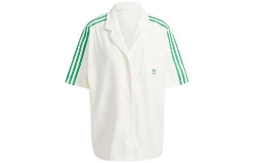 adidas Originals Logo Stripe Casual Short Sleeve Shirt XS абрикосовый
