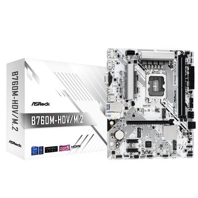 ASRock alaplap, kompatibilis az Intel 12. és 13. generációs CPU-ival, B760 lapkakészlettel, DDR5 Micro ATX alaplap, hivatalos forgalmazó, B760M-HDV/M.2