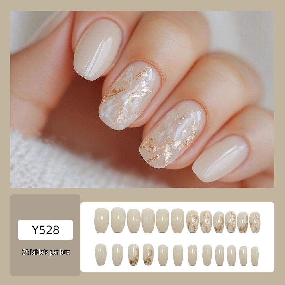 New Gold Foil Fresh Nude Gentle Manicure Stickers - Hot Selling Wearable False Nails