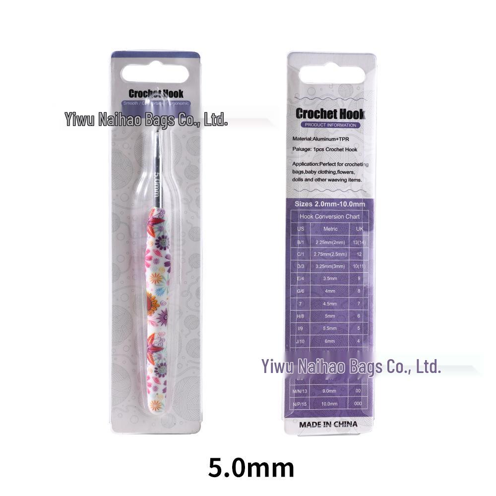 Soft Handle Aluminum Crochet Hook - Single Piece Wool Knitting Tool