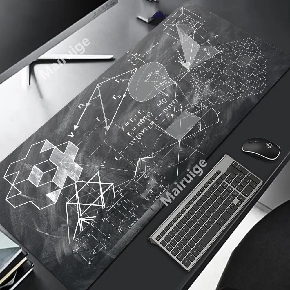 Science Formula Mouse Pad Cute Math Desk Cushion Extended Gaming Accessories Keyboard Mats Large Gamer Non-Slip Mausepad 800x400