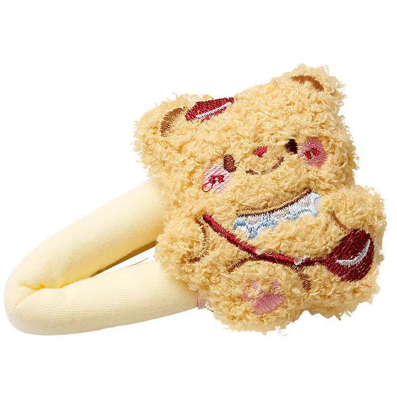 Adorable Cartoon Bear Plush Hairpin - Perfect for Side Bangs & All-Match Styling