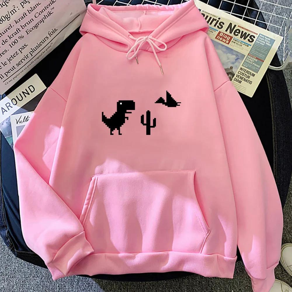 Chrome Dino New Printed Hoodie Little Dinosaur with Pocket Sweatshirt Simplicity Kawaii Clothing Funny Sudaderas Unisex Hoody
