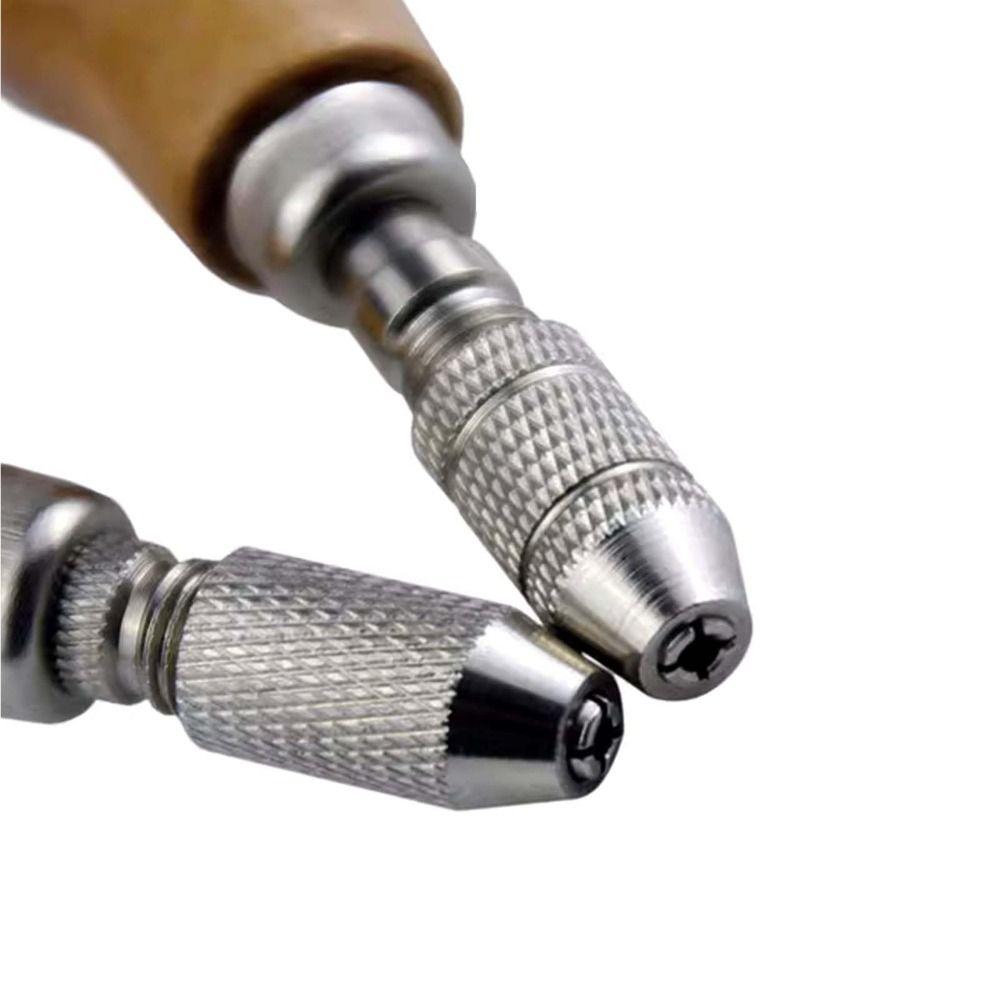 Wooden Comfort Shape Handle Pin Vises Gourd Lock Twist Drill Bits Jewelry Making Tool Home Repairs