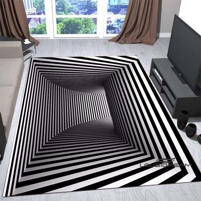 New3D Vortex Illusion Rug for Living Room, Home Decor, Sofa Table Large Area Rugs, Bedside Foot Mat Bedroom, Non-Slip Doormat