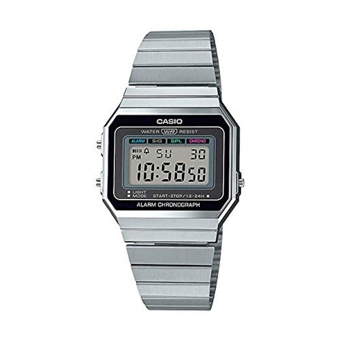 CASIO Standard A700W-1A Watch, Men s, Women s, Kids, Digital, Black, Silver