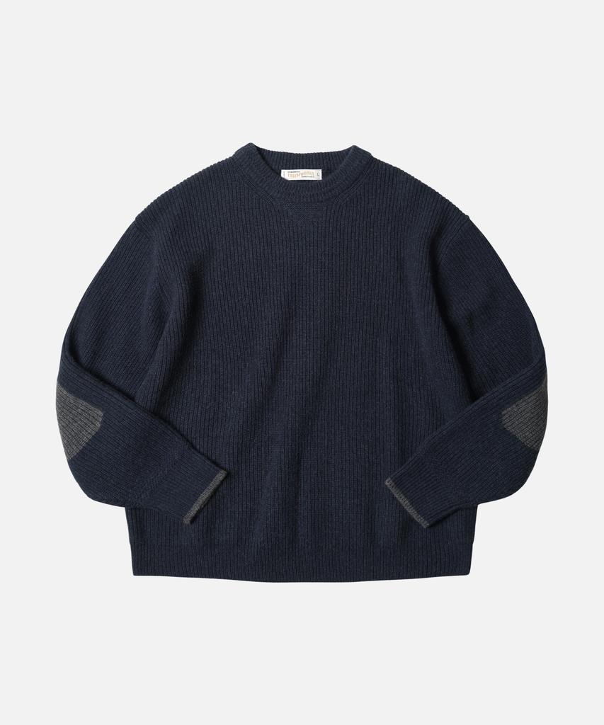 FRIZMWORKS Patch Round Pullover Knit _ Navy