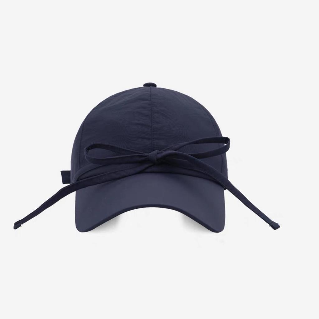 Korean Streamer Sweet Bow Baseball Hat for Women with Wide Brim Sun Protection Thin Breathable Face Showing Small Duckling Cap