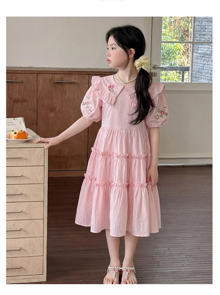 Girls' dress summer dress 2026 new children's college style dress summer girls super beautiful princess dress