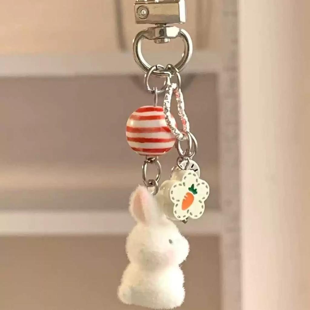 Cute Cartoon Plush Bunny Keychain Fashionable Versatile Backpack Pendant Lovers Pendant