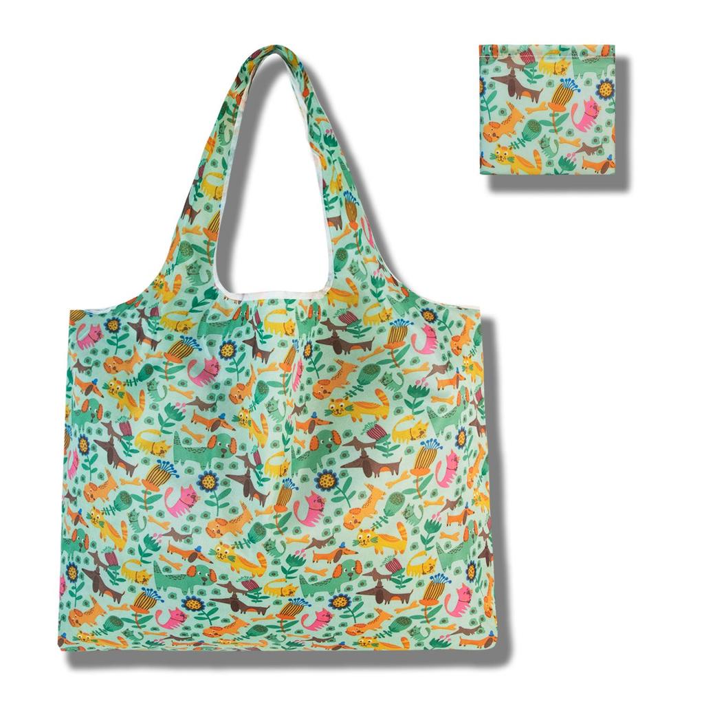 Eco-Friendly Large Capacity Foldable Tote Bag - Creative, Portable, Printed, and In Stock