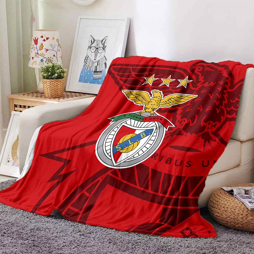1Pc Benfica Football Crest Blanket For Couch Bed Plush Cozy Fuzzy Blanket Super Soft Warm Blankets For Fall And Winter 0918220