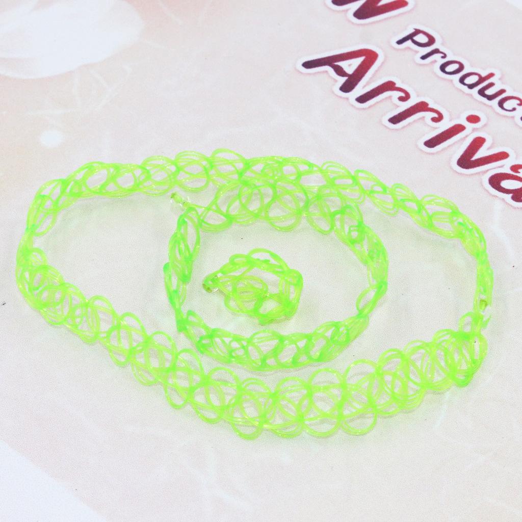Handmade Retro Harajuku Woven Necklace, Bracelet, and Ring Set for Women