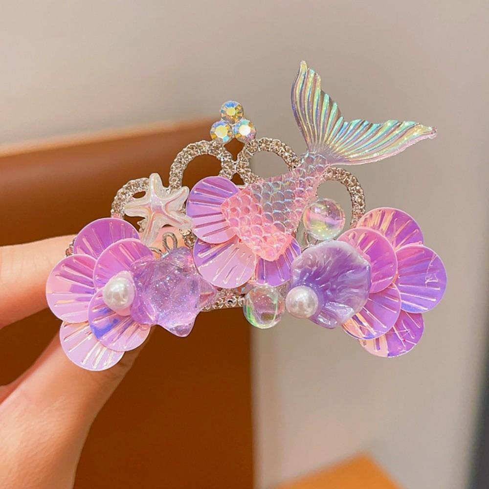 Headwear Mermaid Princess Crown Rhinestone Hair Fork Cute Hair Comb  Girls 1