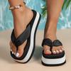 Women's High-End Thick-Soled Flip-Flops, Outdoor Summer Fashion, Color-Block Sandals