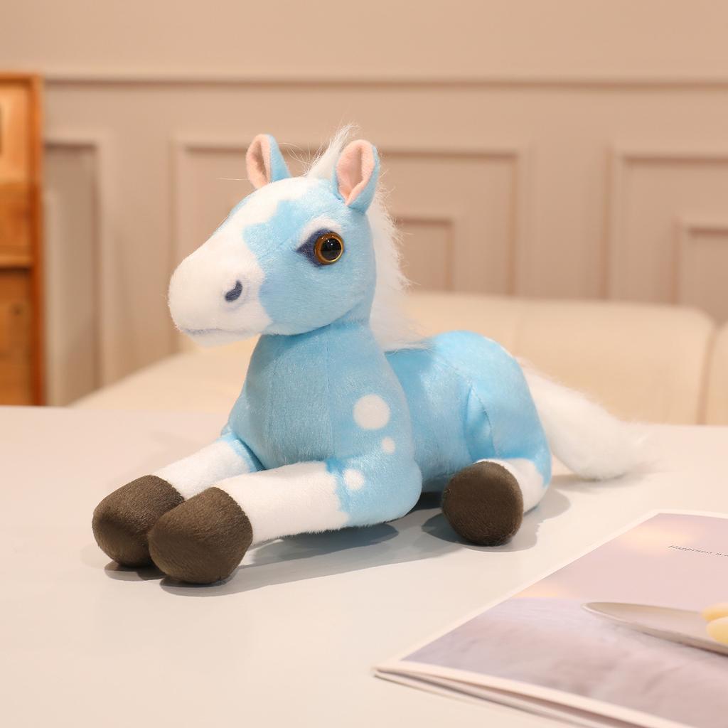Cute Simulation Brown Pony Doll Plush Toy Zebra Foal Doll Children Companionship Soothing Rag Doll