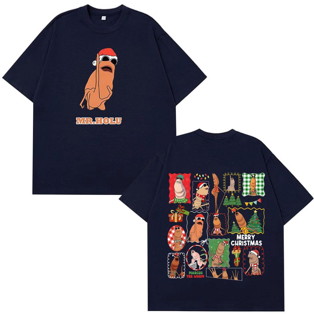 Marcus The Worm Christmas Doublesided Printed Tshirt Men Women Harajuku Tshirts Loose Casual Fashion High Quality Tshirts