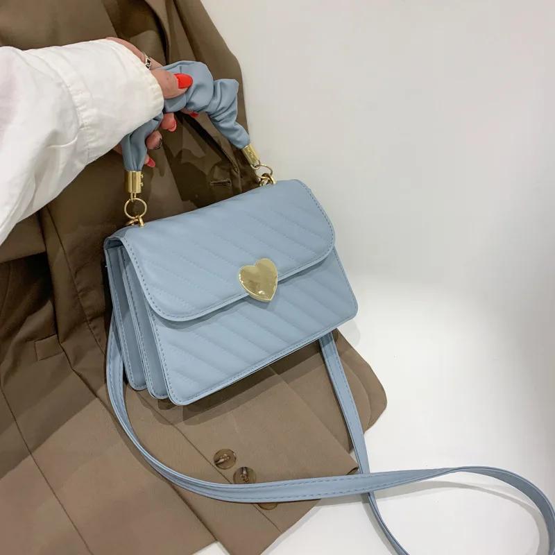 Women's Diamond Shape Shoulder Bags  Ladies Crossbody Bag  Girls Totes Bags  Student Coin Pack  Pleated Metal Heart Shape Trim