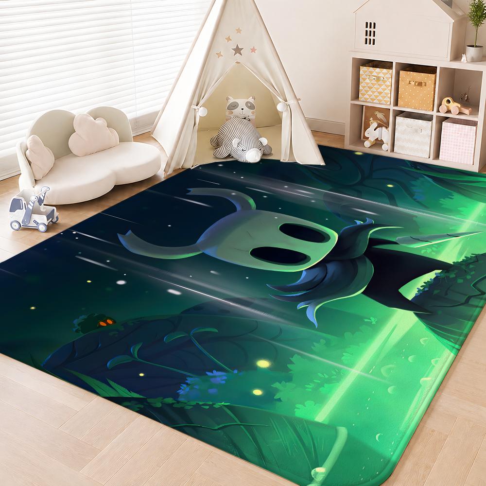 H-Hollow K-Knight Floor Mat Floor Mat Soft Flannel Non-Slip Door Rug for Living Room