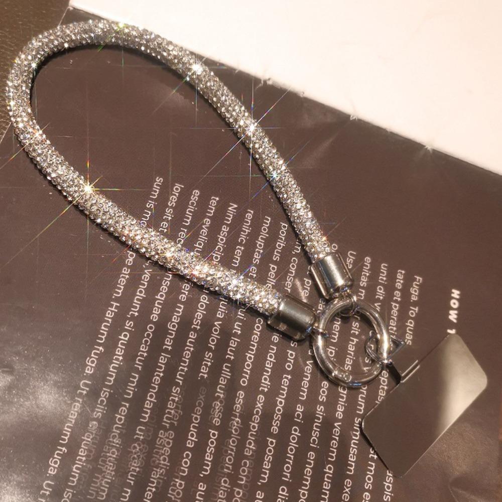 Handheld Glitter Rhinestone Phone Lanyard Hanging Cord Mobile Phone Chain  Women/Lady/Girl