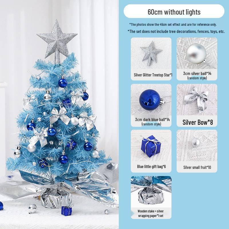 Blue Mini Christmas Tree Set - 45cm/60cm Desktop Ornaments