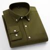 Men's Long-Sleeve Oxford Cotton Shirt - Breathable, Solid Color for Casual or Daily Wear