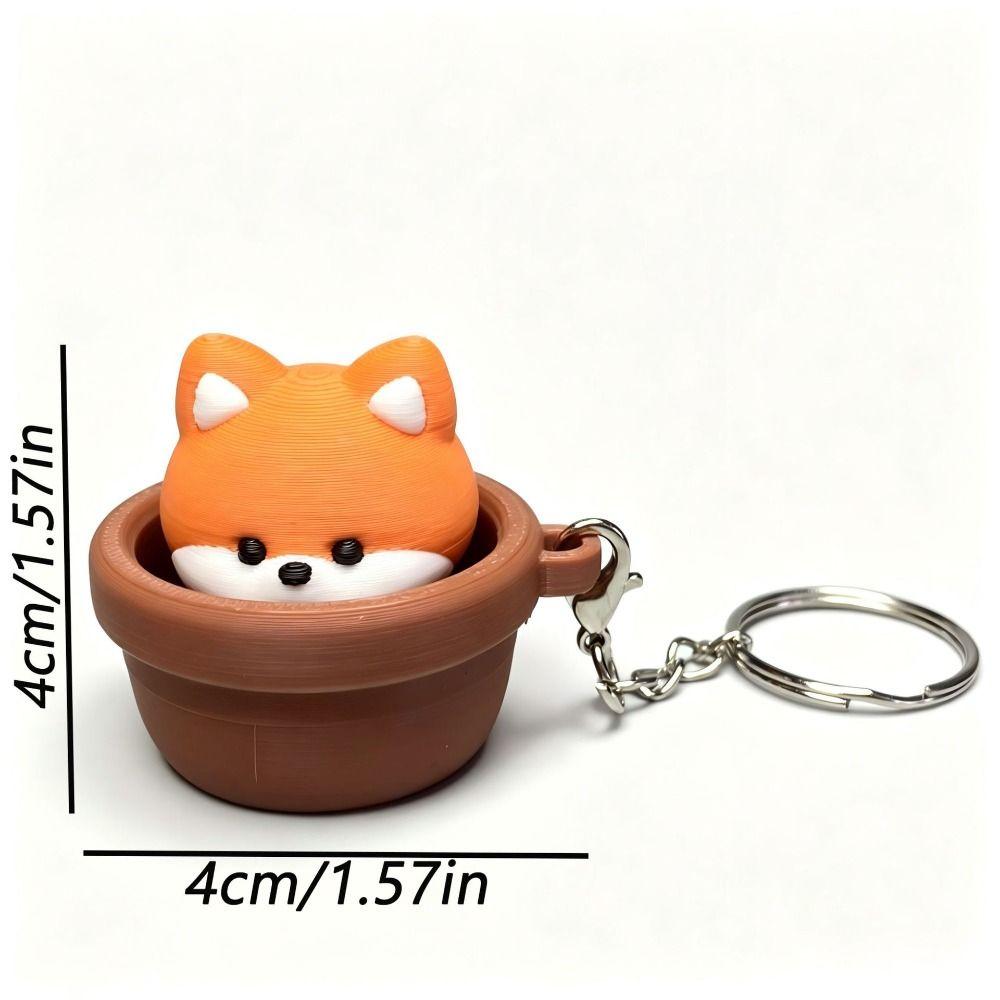 3D-gedruckter Fidget Clicker Schlüsselanhänger Knopfdrücker Tastatur Fidgets Schlüsselanhänger Cartoon-Tiere