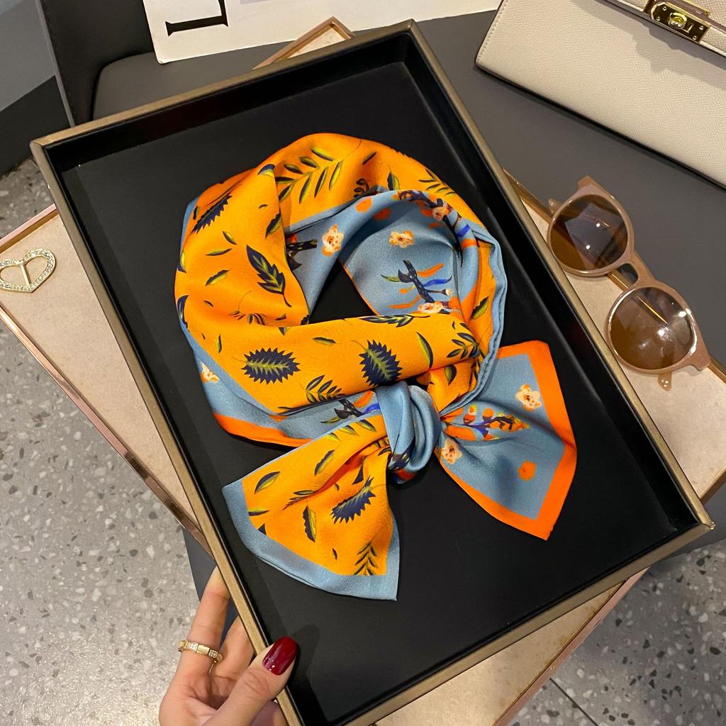 Luxury Summer Long Silk Scarf Female Animal Horse Print Thin Narrow Scarf Bag Hair Band Ribbon Scarfs Women Neckerchief