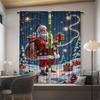 2PCS- Christmas Santa Claus Christmas Tree Pattern Printed Curtains   Christmas Decorations   Home Decorations   Room Decorations