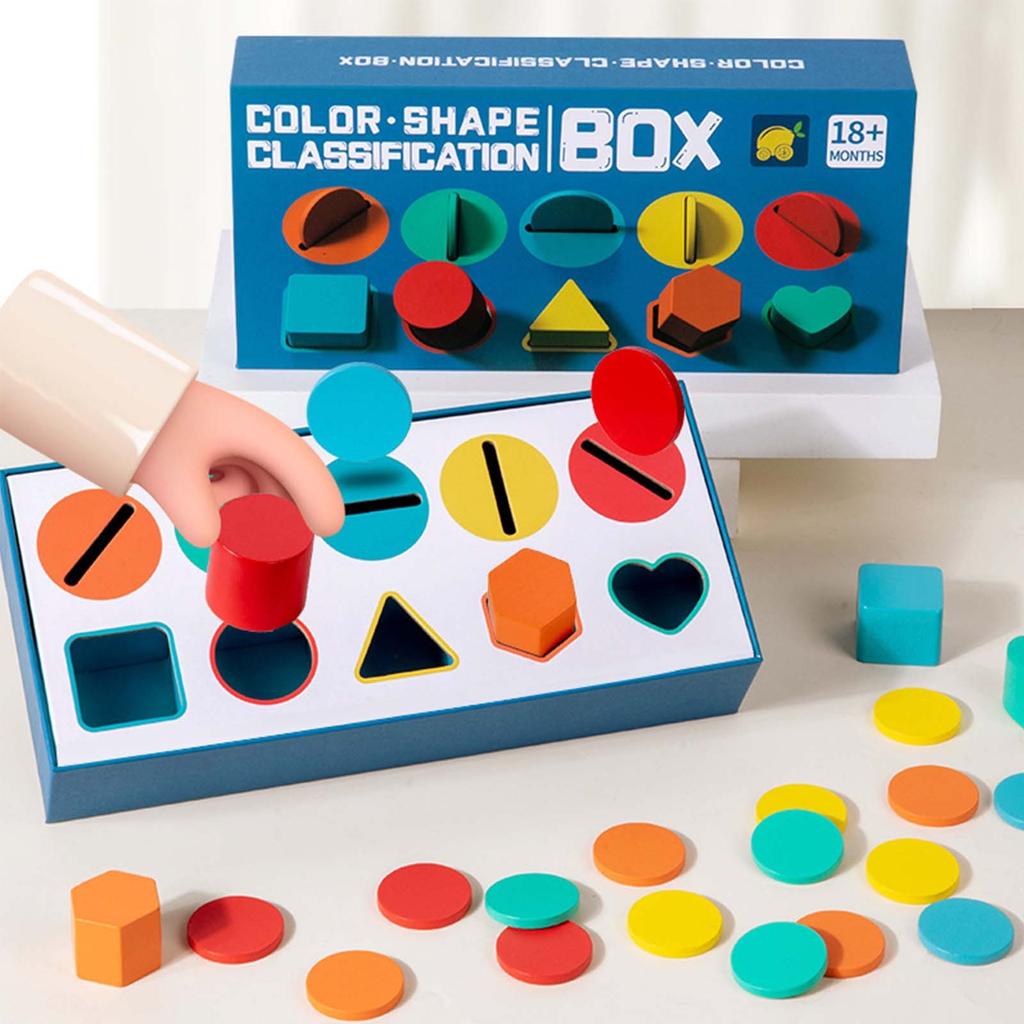 Color Shape Sorting Toys,Matching Toy,Learning Toy,Class Activity,Wooden Sorting Box Toys For Preschool Kids