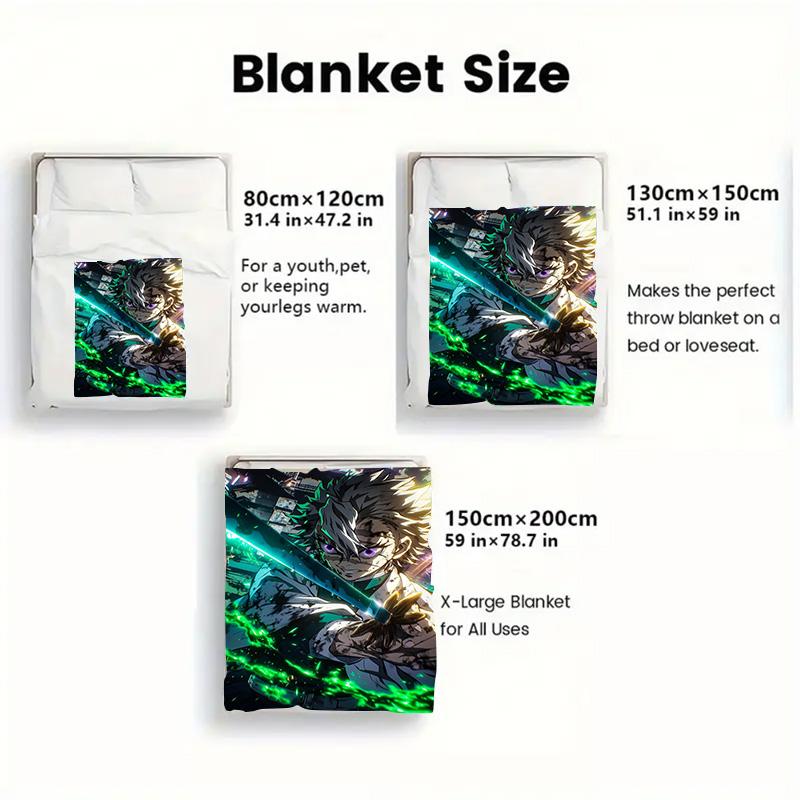 Demon Slayer 2D Flat Pattern Flannel Blanket High quality All Seasons Warmth and Comfort Perfect for Christmas Gifts.DMT0925246