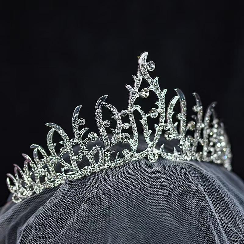 Bridal Crown Headdress Rhinestone Crown Wedding Veil Diamond Clothing Eighteen Year Old Adult Ceremony Birthday Princess Hair Accessories