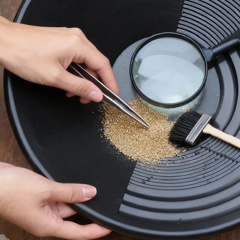 Goldwaschpfanne Schwarze Siebschale Goldschale Bergbauwerkzeug Plastikschale Prospektion Flusswasch Goldwaschausrüstung Metallerkennungswerkzeug