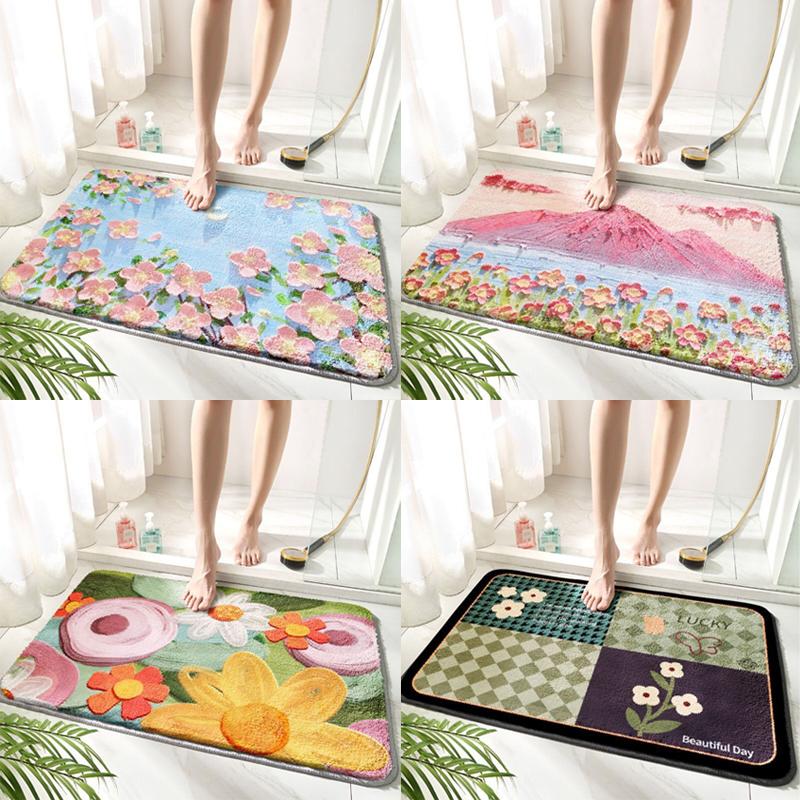 

2026 Hot Bathroom Funny Rugs Cute Bath Rugs Non-Slip Modern Microfiber Mats Absorbent-Wash Hands 40 x 60 cm 1pc білий