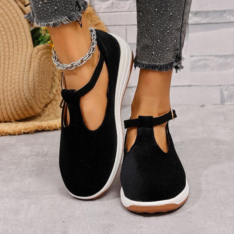 Fashion 2025 Women Sneakers Fashion Casual Platform Sneakers Women Round Toe Flat Loafers Buckle Wedge Designer Shoes Women
