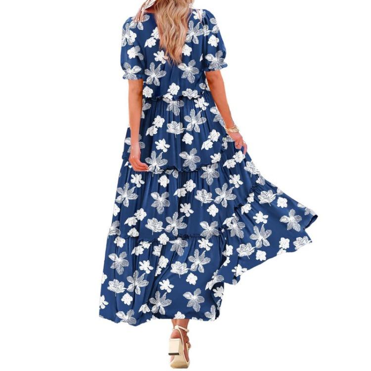 Boho Flowy Women Floral Maxi Bodycon Dress Going Out Slip Picnic Dress