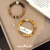 Natural Yellow Crystal Bracelet, Golden Tiger Eye Bracelet, Light Luxury Niche Gift for Men and Women
