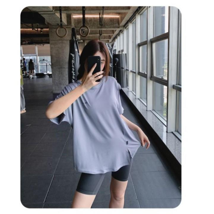 Plus Size Quick-Dry Fitness Top - Round Neck, Hip-Hiding, Slimming Outerwear for Yoga & Running