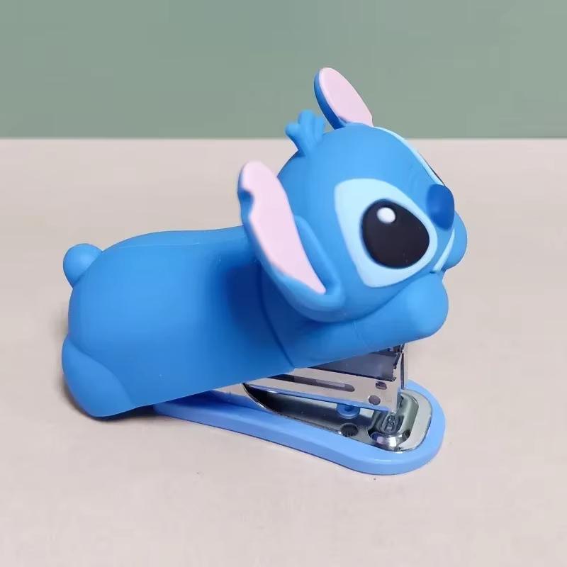 MINISO Stitch Style Stapler Silicone Lilo and Stitch Figurine Desktop Stapler Office Binding Supplies Children School Supplies Gifts