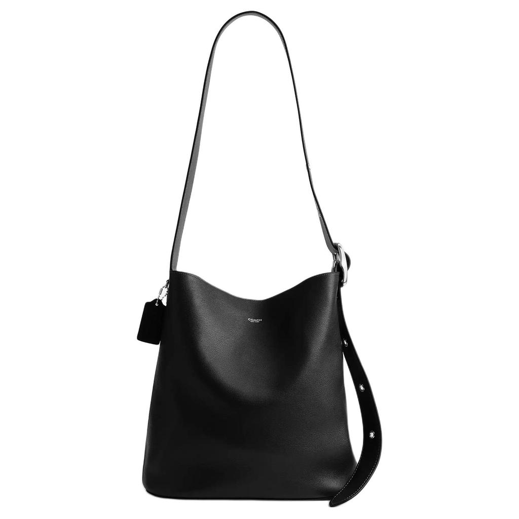 Coach Bleecker 36 Adjustable Strap Leather Bucket Bag Men Shoulder Bag Black CDU83-BLK