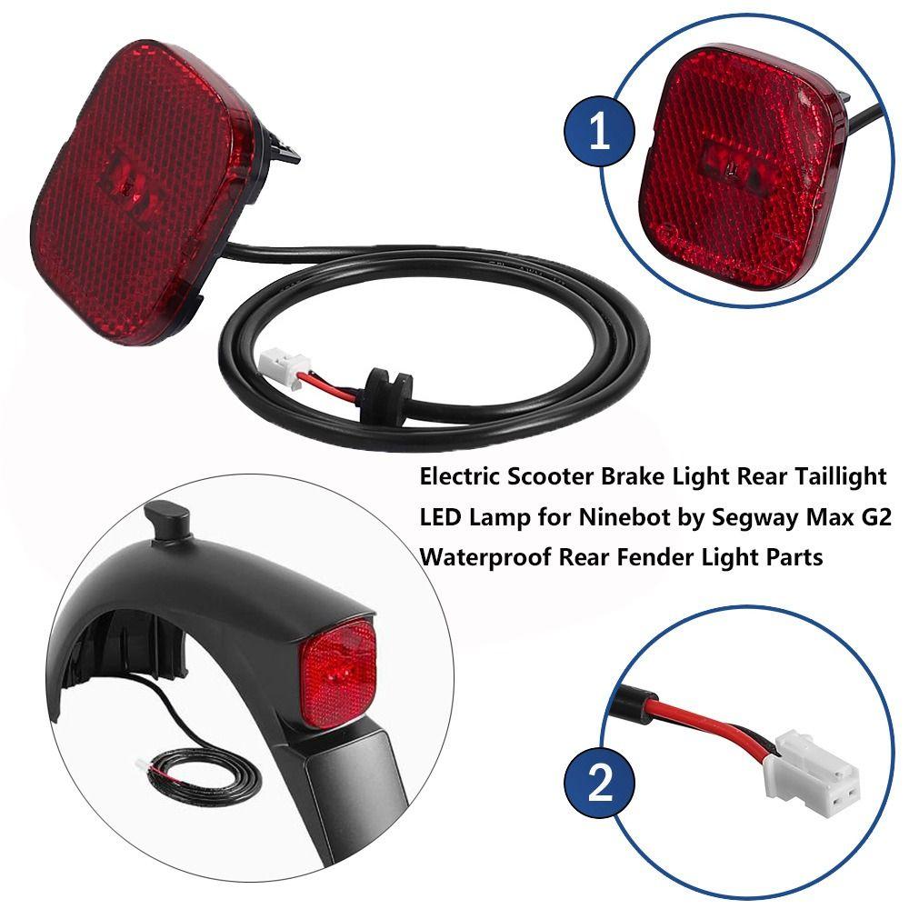Waterproof Rear Taillight Red Rear Fender Light Parts New LED Lamp for Ninebot by Segway Max G2